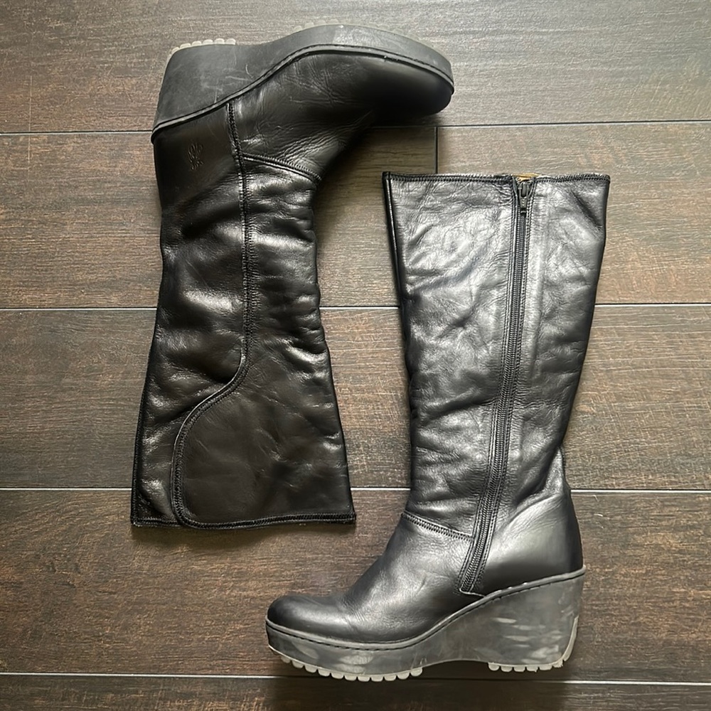 Fly London Mant knee high boot - size EU 40 - black